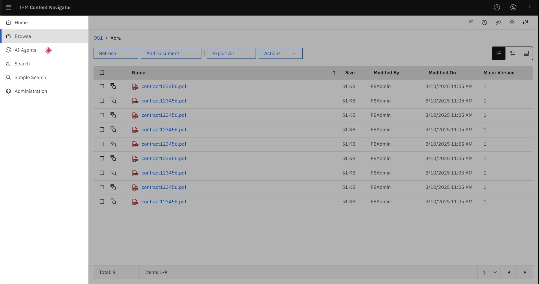 AI agents entry point placed inside the product navigation